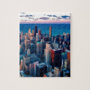 Puzzle Chicago Skyline Sundown