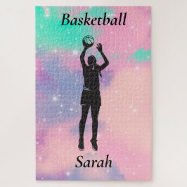Puzzle Chicas Baloncesto con Chicas de fondo de acuarela