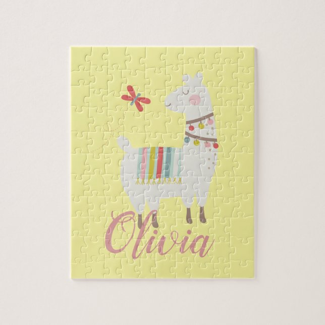 Puzzle Chicas Cute Llama Llama Personalizada Niños (Vertical)