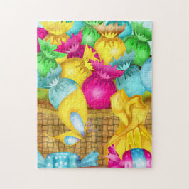 Puzzle Chicas de arte folclórico de Pascua