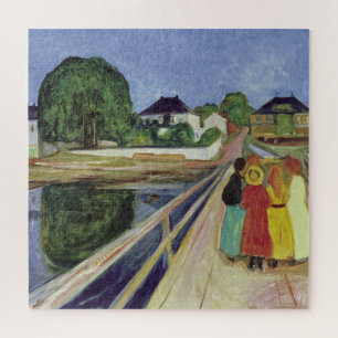 Puzzle Chicas de Edvard Munch Painting en el puente (c 19