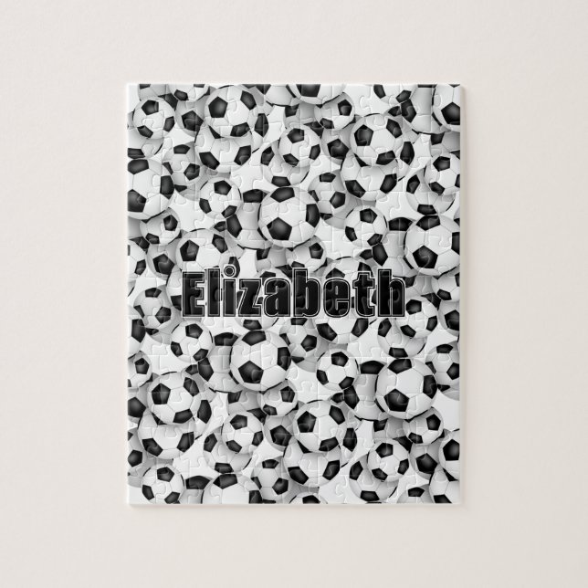 Puzzle chicas de fútbol chicos nombran regalos deportivos (Vertical)