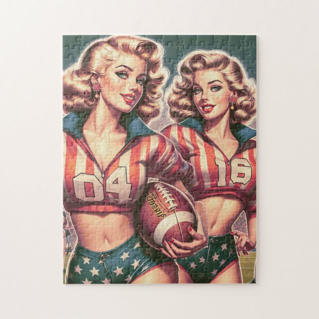 Puzzle Chicas de fútbol de la época (Vertical)