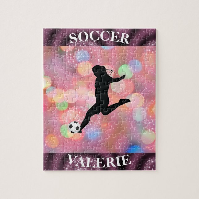 Puzzle Chicas de fútbol desploman explosión de color (Vertical)
