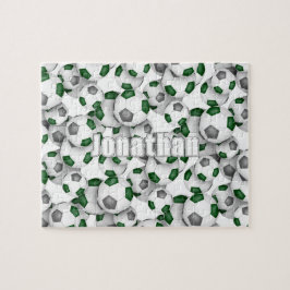 Puzzle chicas de fútbol masculino de color gris verde