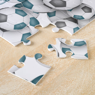Puzzle chicas de fútbol masculino de colores grises de eq