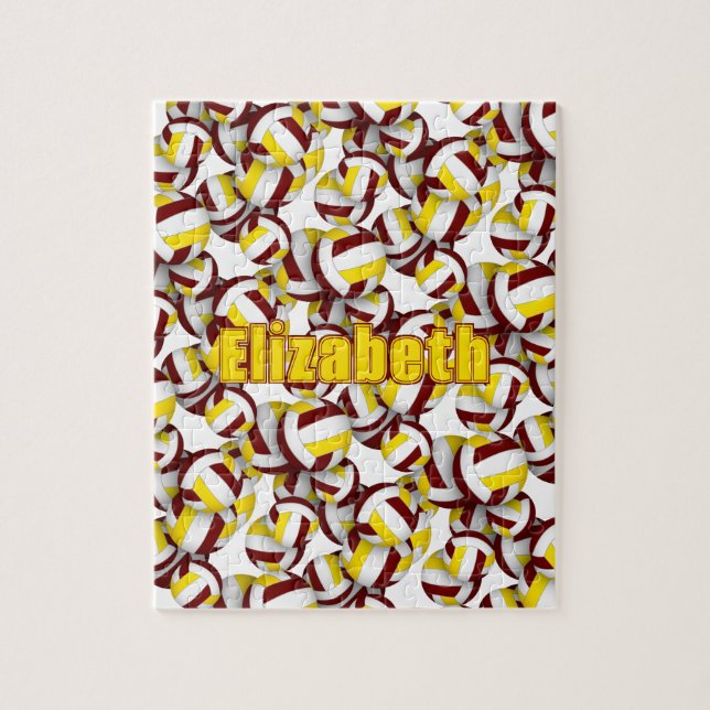 Puzzle chicas de oro maroon equipos de voleibol (Vertical)