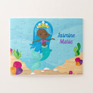 Puzzle Chicas de sirenas afroamericanos Personalizados a
