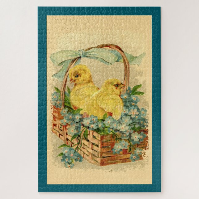 Puzzle Chicas en una venerable invitación de Pascua (Vertical)