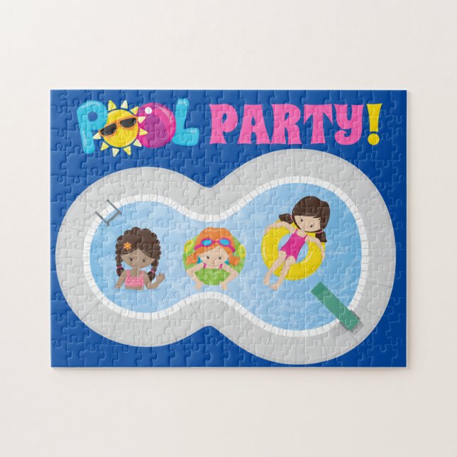 Puzzle Chicas Fiestas De La Piscina Cuta (Horizontal)