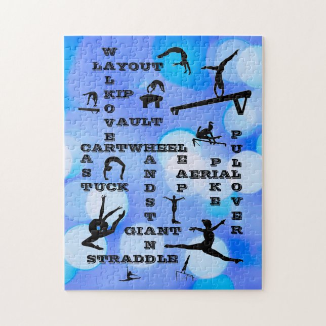 Puzzle Chicas Gimnasia Habilidades Crosswords Blue (Vertical)