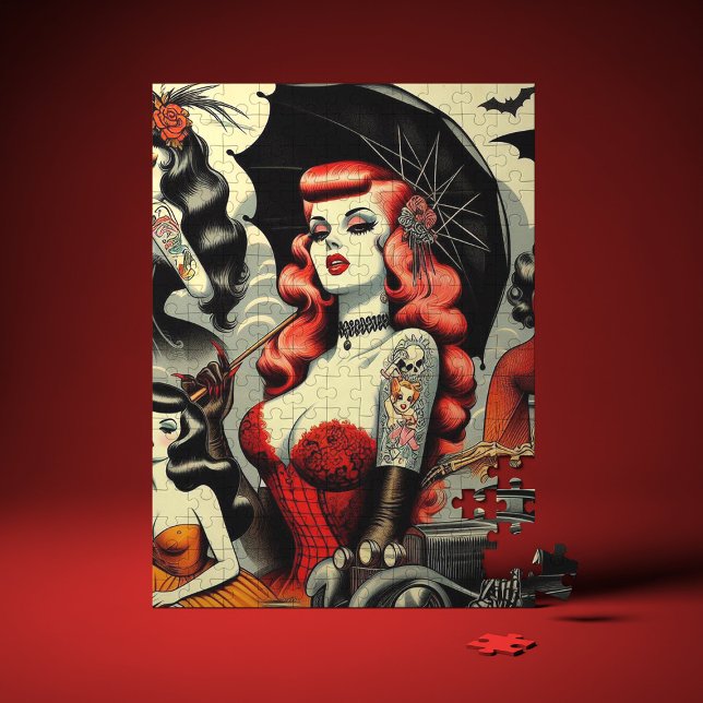 Puzzle Chicas góticas tatuadas lindas retro (Subido por el creador)
