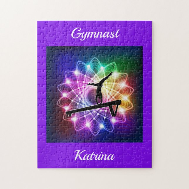 Puzzle Chicas Gymnast Balance Beam Personalizado (Vertical)