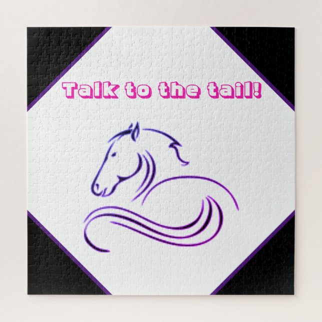 Puzzle Chicas hablan con el caballo de cola    (Vertical)