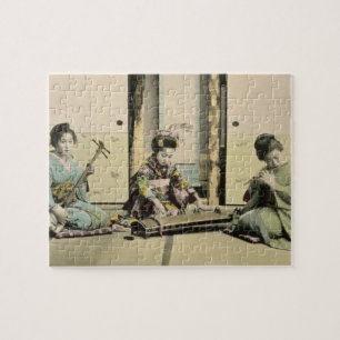 Puzzle Chicas japoneses que juegan la flauta, el "koto" y