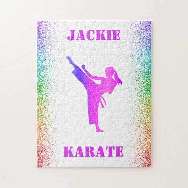 Puzzle Chicas karate especkles arcoiris (Vertical)