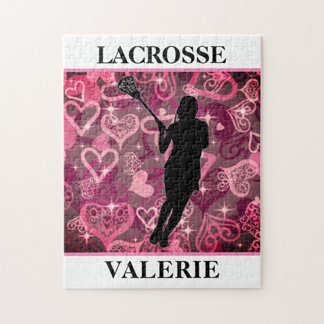 Puzzle Chicas Lacrosse Rosas flotantes corazón (Vertical)