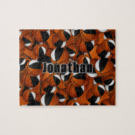 Puzzle chicas masculinos baloncesto colores de equipo bla