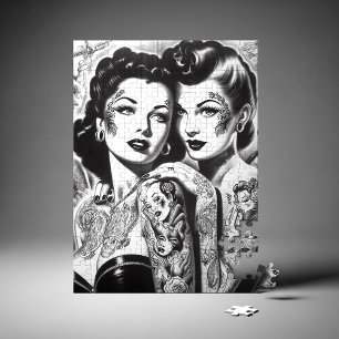 Puzzle Chicas Pin-up Tatuadas Vintage