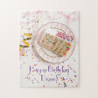 Puzzle Chicas rocian espumosamente pastel de cumpleaños b
