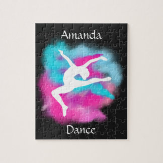Puzzle Chicas Salto de baile bomba de color azul rosa con