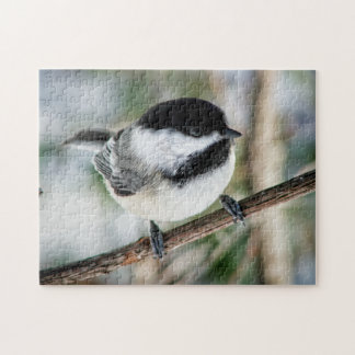 Puzzle Chickadee lindo en invierno