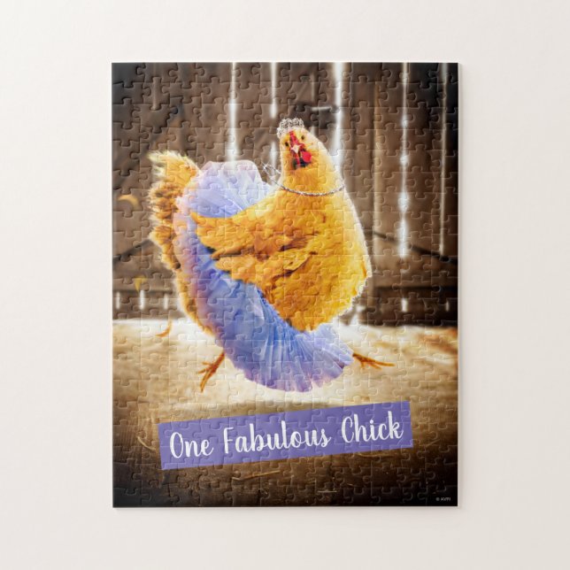 Puzzle Chicken in a Tutu (Vertical)
