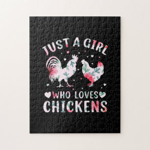 Puzzle Chicken Lover   Chica que ama a las gallinas