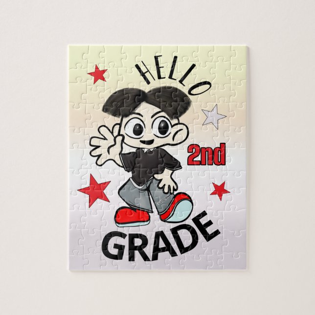 Puzzle Chico Anime Lindo Hola 2do Grado (Vertical)