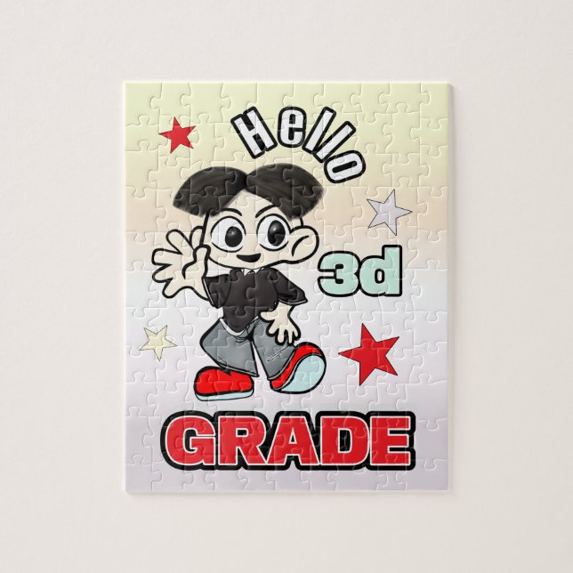 Puzzle Chico Anime Lindo Hola 3er Grado (Vertical)