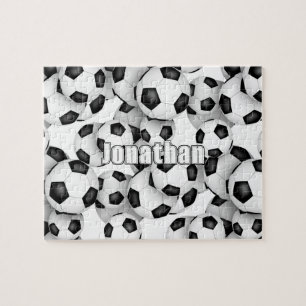 Puzzle chicos chicas balones de fútbol patrón personaliza