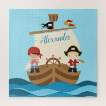 Chicos piratas y un nombre personalizado de gran b