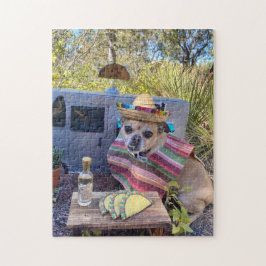 Puzzle Chihuahua con sombrero en tacos de comer
