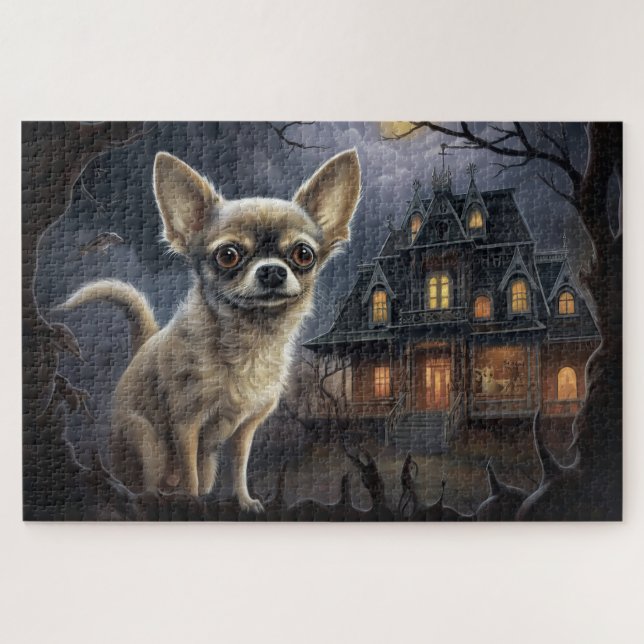 Puzzle chihuahua de Halloween aterrador (Horizontal)