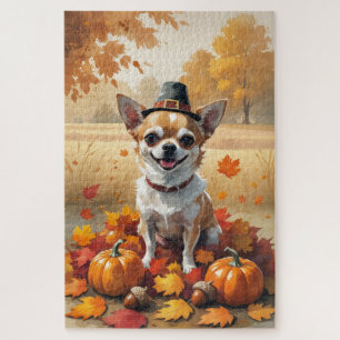 Puzzle Chihuahua En Otoño Hojas De Acción De Gracias Arte