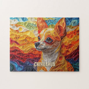 Puzzle Chihuahua Quilling Art Dog Retrato