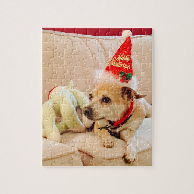 Puzzle Chihuahua Santa Dog 4Sadie Navidades (Vertical)