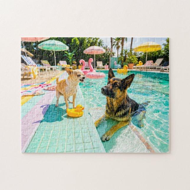 Puzzle Chihuahua vs pastor pato (Horizontal)