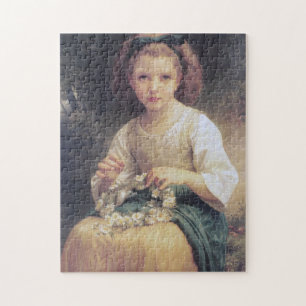 Puzzle Child Braiding a Crown, Bouguereau