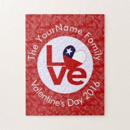 Puzzle Chile Bandera roja de amor personalizada