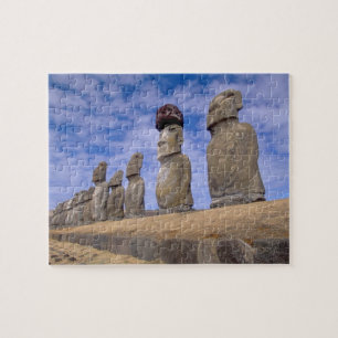 Puzzle Chile, Isla de Pascua. Los 15 Moais en Ahu