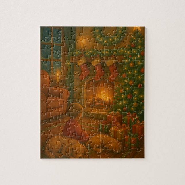 Puzzle Chimenea Acogedora y Medias (Vertical)