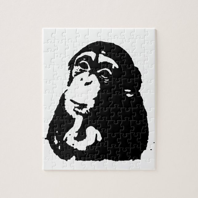 Puzzle Chimpancé de pensamiento de arte pop (Vertical)