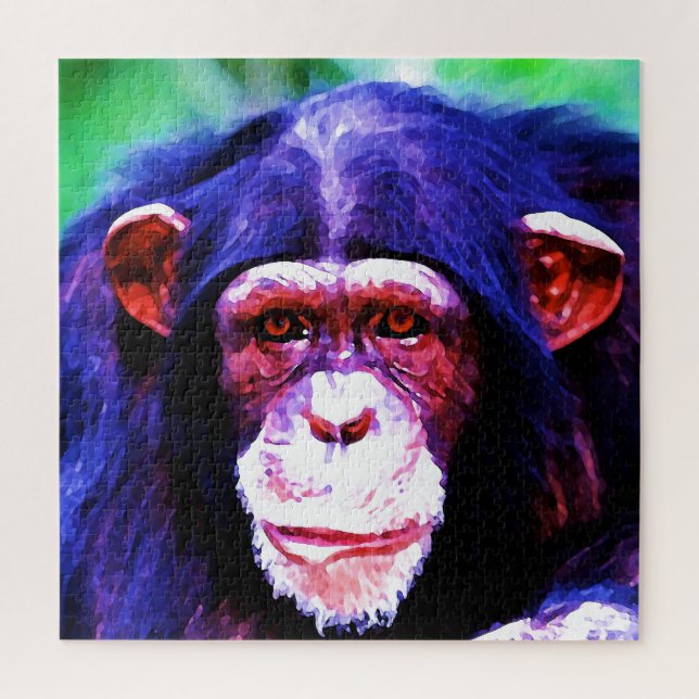 Puzzle Chimpancé - Pintura de Ilustracion de arte animal (Vertical)