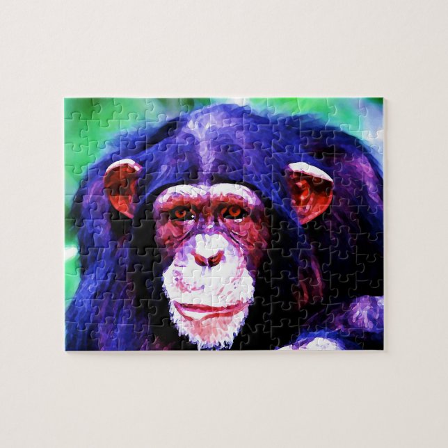 Puzzle Chimpancé - Pintura de Ilustracion de arte animal (Horizontal)