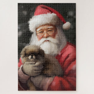 Puzzle Chin Japonés con Papá Noel Navideño Festivo