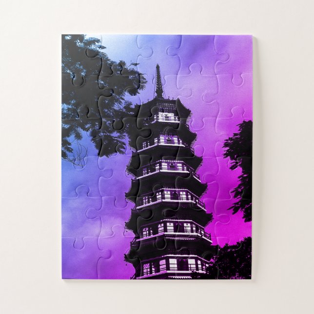 Puzzle China Antigua Cantón la pagoda florida (Vertical)