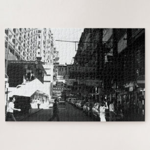 Puzzle China Hong Kong calle Ciudad coches antiguos