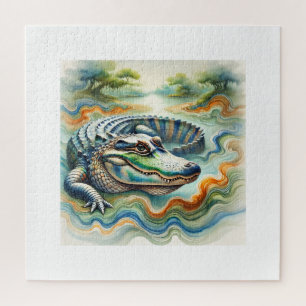 Puzzle Chinese alligator 131024AREF117 - Watercolor