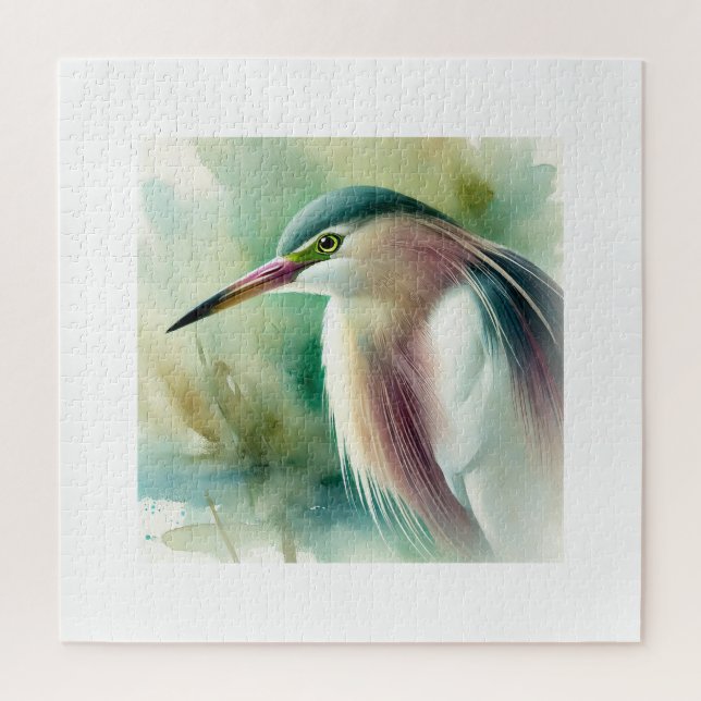 Puzzle Chinese Pond Heron 060924AREF122 - Watercolor (Vertical)
